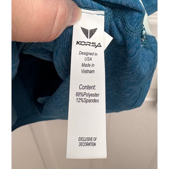 Korsa Road Runner Sports Blue Static Run 1/2 Zip Running Top, NWT, Size M - Picture 4 of 6